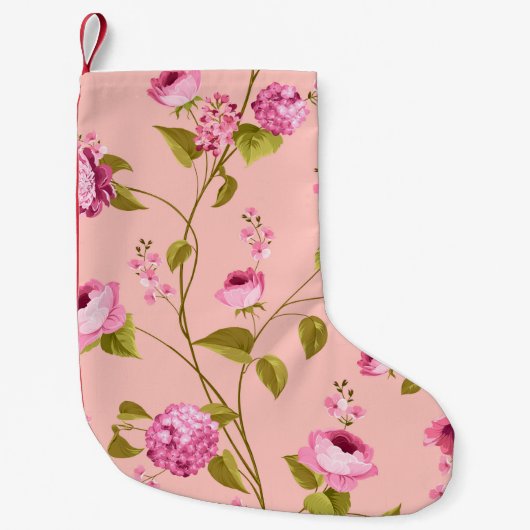 Petite Chaussette De Noël Fleurs Motif 17 (Devant)