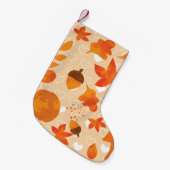 Petite Chaussette De Noël Fleurs orange : Motif Doodle à la main. (Devant (Accrochage))