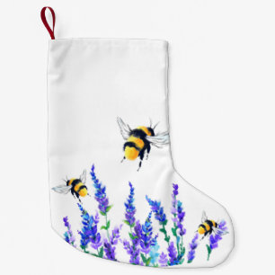 Petite Chaussette De Noël Fleurs printanières et abeilles volent Noël Stocke