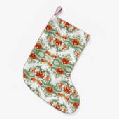Petite Chaussette De Noël Fleurs rouges style chinois (Devant (Accrochage))