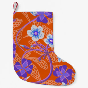 Petite Chaussette De Noël Fleurs sauvages décoratifs fleuris. Bac à fleurs d