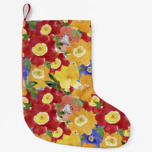 Petite Chaussette De Noël Fleurs sauvages : Floral répété sans joint