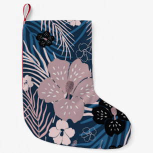 Petite Chaussette De Noël Fleurs tropicales Palm Texture Feuille