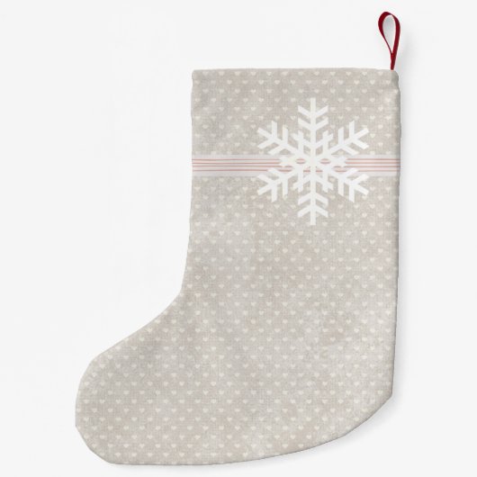 Petite Chaussette De Noël Flocon de neige minuscule Coeur rayure Noël Agrito (Dos)