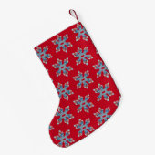 Petite Chaussette De Noël Flocon de neige Noël Bleu Ginger Jar Jar Jars (Dos (Accrochage))