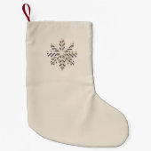 Petite Chaussette De Noël Flocon de Noël Champagne (Devant)