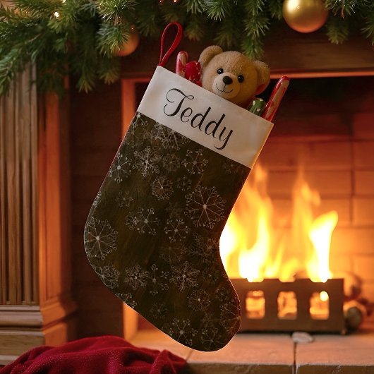 Petite Chaussette De Noël Flocon de Noël rustique