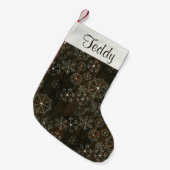 Petite Chaussette De Noël Flocon de Noël rustique (Devant (Accrochage))