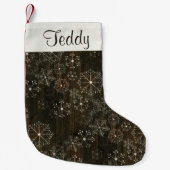 Petite Chaussette De Noël Flocon de Noël rustique (Devant)