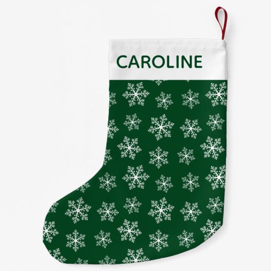 Petite Chaussette De Noël Flocon de Noël vert (Dos)