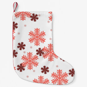 Petite Chaussette De Noël Flocons de neige rouges modèle de Noël motif de ne