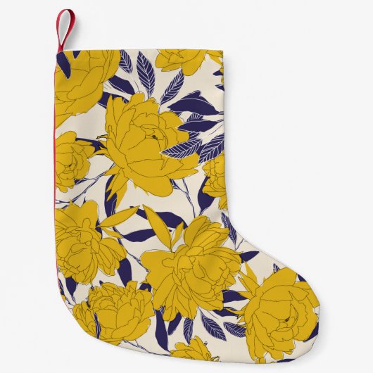 Petite Chaussette De Noël floral and leaf seamless pattern (Devant)
