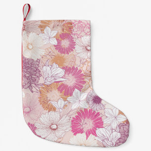 Petite Chaussette De Noël Floral sans joint