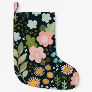 Petite Chaussette De Noël Flore Délicieuse : Beauté Vintage sans couture.