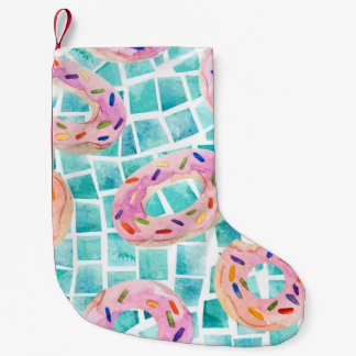 Petite Chaussette De Noël Flottes de la piscine d'été aquarelle mosaïque