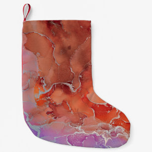 Petite Chaussette De Noël Fluid Art. Modern ?bstract colorful background, wa