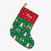 Petite Chaussette De Noël Fluide Fox Terrier Nom personnalisé Chien (Devant (Accrochage))