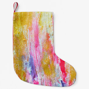 Petite Chaussette De Noël Flux Abstraits de peintures au mur. Texte moderne