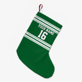 Petite Chaussette De Noël Forest Green White Team (Devant (Accrochage))