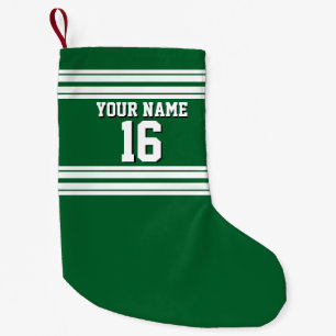 Petite Chaussette De Noël Forest Green White Team