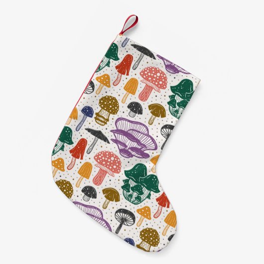 Petite Chaussette De Noël Forest mushrooms. Seamless pattern, texture, backg (Devant (Accrochage))