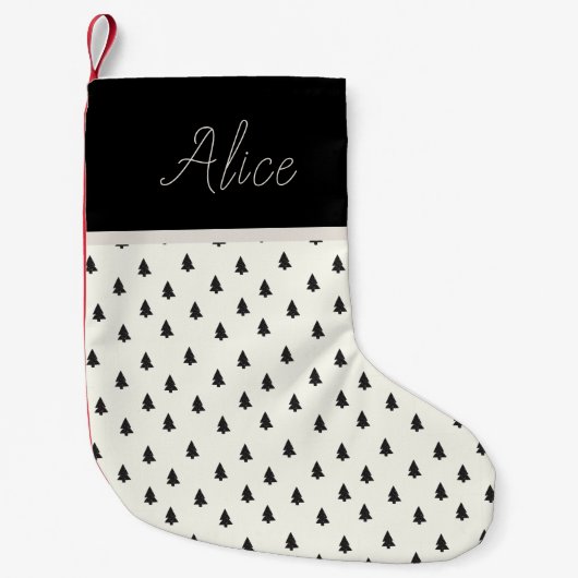 Petite Chaussette De Noël Forêt de pin agricole ⎢ Monogramme Stocking de Noë (Devant)
