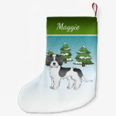 Petite Chaussette De Noël Forêt d'hiver Mini Goldendoodle de couleur patinée (Dos)