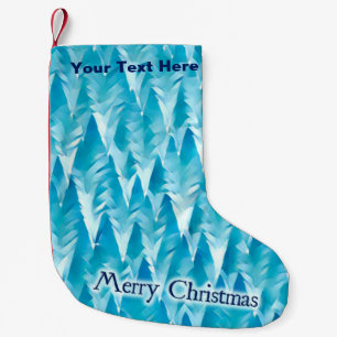 Petite Chaussette De Noël Forêt Fractale Bleue - Joyeux Noël