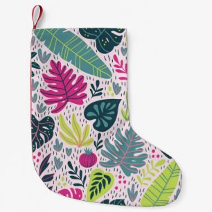 Petite Chaussette De Noël Forêt tropicale sauvage, répétition vintage