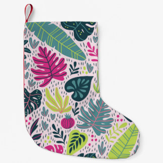 Petite Chaussette De Noël Forêt tropicale sauvage, répétition vintage
