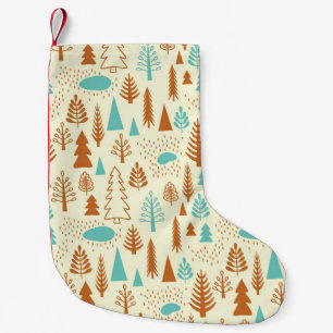 Petite Chaussette De Noël Forêt vintage : Motif naturel intemporel.