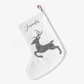 Petite Chaussette De Noël Forme De Cerf Gris En Parties scintillant Faux Tex (Dos (Accrochage))