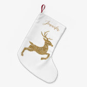 Petite Chaussette De Noël Forme De Cerf Jaune À Faux Parties scintillant Loo (Devant (Accrochage))