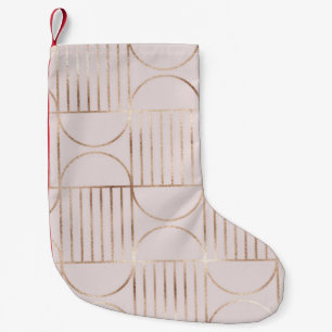 Petite Chaussette De Noël Formes d'or : motif moderne du milieu du siècle.