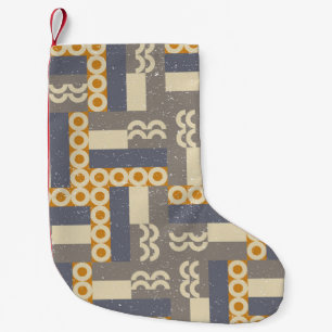 Petite Chaussette De Noël Formes géométriques rétro, motif moderne