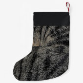 Petite Chaussette De Noël Fourrure de chat de nom personnalisé  (Dos)