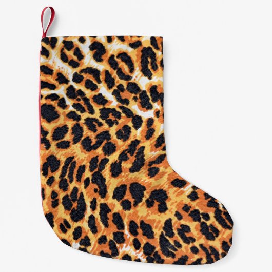 Petite Chaussette De Noël fourrure léopard comme arrière-plan léopard, motif (Devant)