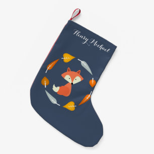 Petite Chaussette De Noël Fox bleu d'automne