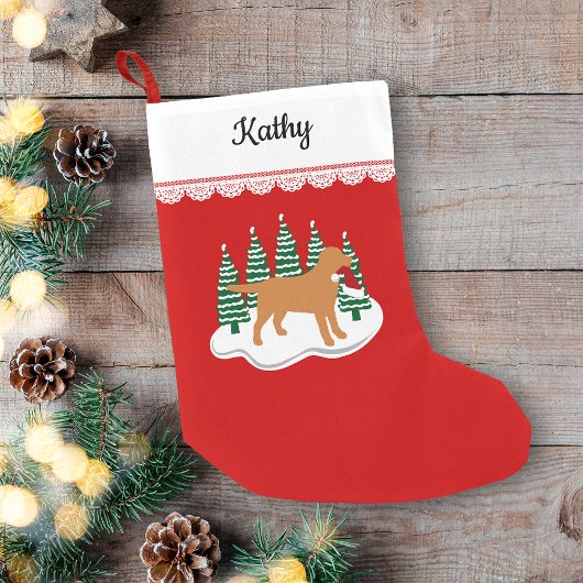 Petite Chaussette De Noël Fox Red Labrador Noël Arbres À feuillage persistan