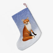 Petite Chaussette De Noël Fox rouge dans le bas de Noël de neige (Dos (Accrochage))
