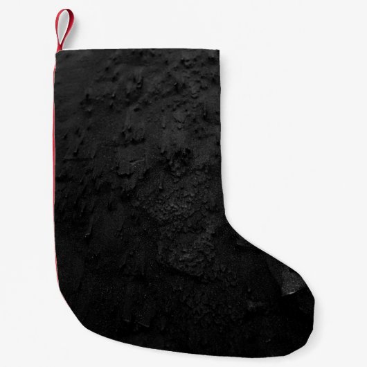 Petite Chaussette De Noël Fragment de pierre noir et gris (Devant)