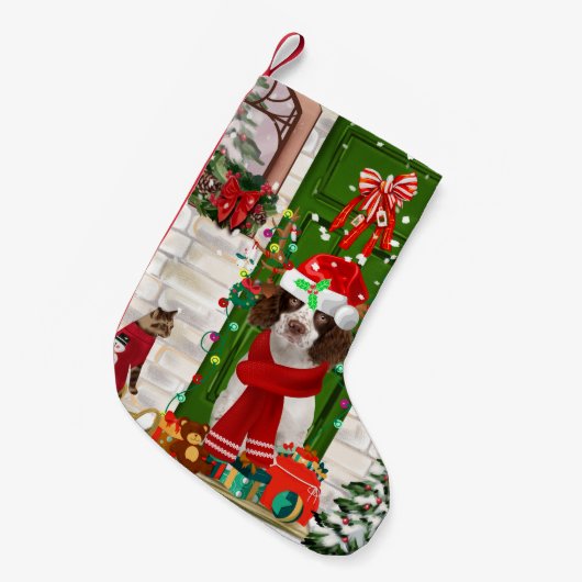 Petite Chaussette De Noël Français Springer Spaniel Chien Noël (Devant (Accrochage))