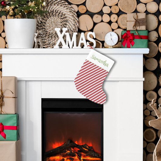 Petite Chaussette De Noël Frappe rouge et blanche de Noël sur mesure