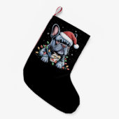 Petite Chaussette De Noël French Bulldog Lover Frenchie Noël Casquette Noël (Devant (Accrochage))