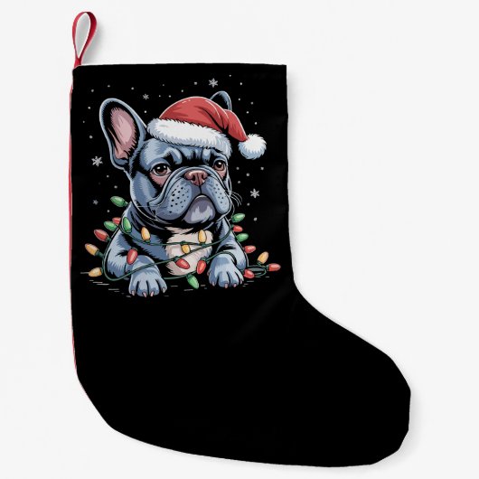 Petite Chaussette De Noël French Bulldog Lover Frenchie Noël Casquette Noël (Devant)