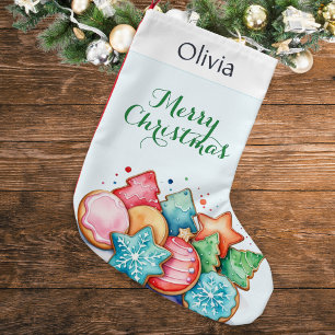 Petite Chaussette De Noël Friandises de fêtes de cookies mignons personnalis