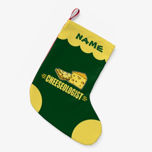Petite Chaussette De Noël Fromage drôle Cheeseologue Tête de fromage (Devant (Accrochage))