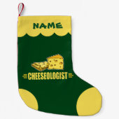 Petite Chaussette De Noël Fromage drôle Cheeseologue Tête de fromage (Devant)