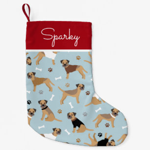 Petite Chaussette De Noël Frontière des os et des pattes du Terrier