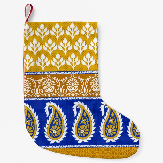 Petite Chaussette De Noël Frontière traditionnelle indienne paisley (Devant)